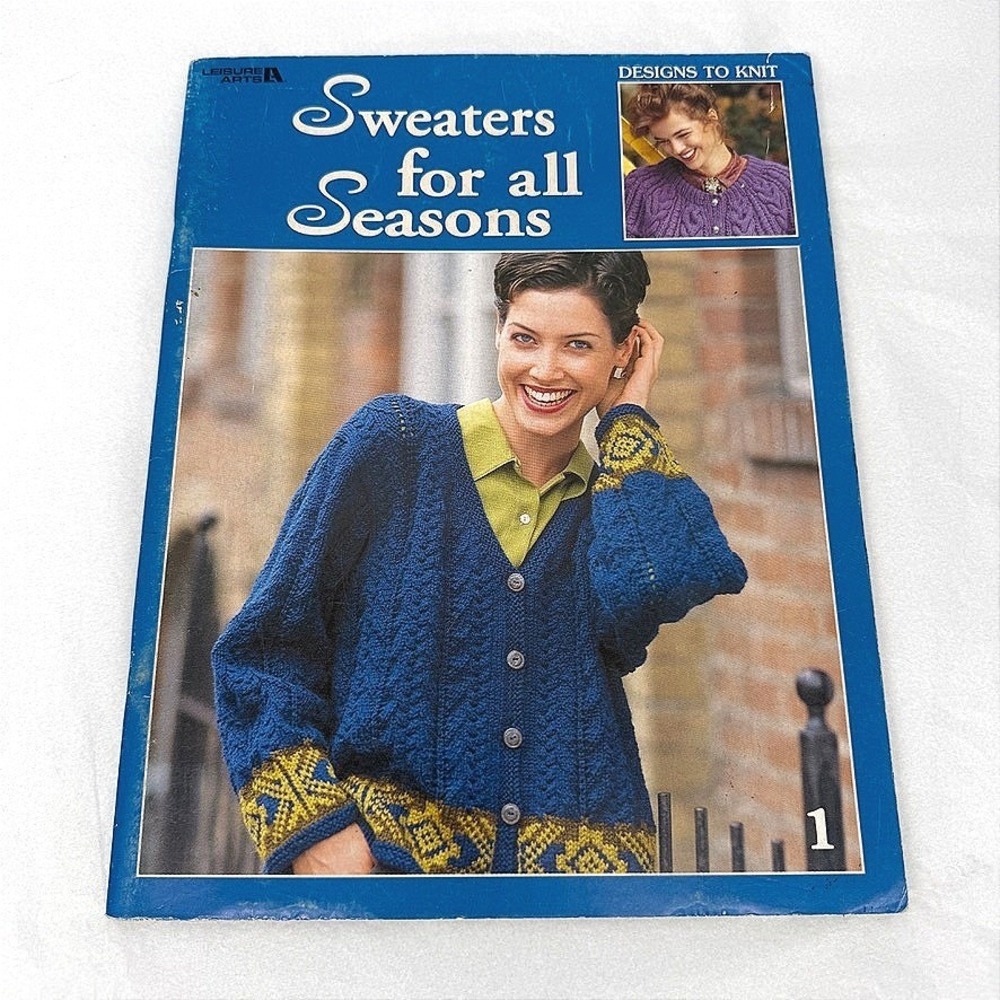 Leisure Arts Sweaters for all Seasons Knitting Pattern Book 14 Designs 2003 VTG